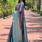Rajwada Purple Woven Design Tissue Silk Saree With Unstitched Blouse For Women