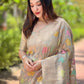 Rajwada Grey Woven Design Organza Saree With Unstitched Blouse For Women