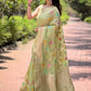 Rajwada Olive Woven Design Organza Saree With Unstitched Blouse For Women