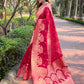 Rajwada Pink Woven Design Organza Saree With Unstitched Blouse For Women