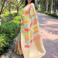Rajwada Cream Woven Design Organza Saree With Unstitched Blouse For Women