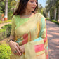 Rajwada Olive Woven Design Organza Saree With Unstitched Blouse For Women