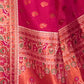 Rajwada Pink Woven Design Silk Blend Saree With Unstitched Blouse For Women