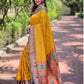 Rajwada Mustard Woven Design Silk Blend Saree With Unstitched Blouse For Women