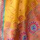 Rajwada Mustard Woven Design Silk Blend Saree With Unstitched Blouse For Women