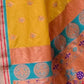 Rajwada Mustard Woven Design Silk Blend Saree With Unstitched Blouse For Women
