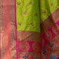 Rajwada Olive Woven Design Silk Blend Saree With Unstitched Blouse For Women