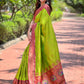 Rajwada Olive Woven Design Silk Blend Saree With Unstitched Blouse For Women