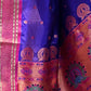 Rajwada Navy Blue Woven Design Silk Blend Saree With Unstitched Blouse For Women