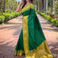 Rajwada Green Woven Design Soft Silk Saree With Unstitched Blouse For Women