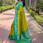 Rajwada Olive Woven Design Soft Silk Saree With Unstitched Blouse For Women