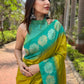 Rajwada Olive Woven Design Soft Silk Saree With Unstitched Blouse For Women