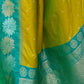 Rajwada Olive Woven Design Soft Silk Saree With Unstitched Blouse For Women