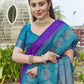 Rajwada Purple Woven Design Soft Silk Saree With Unstitched Blouse For Women