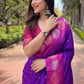 Rajwada Purple Woven Design Soft Silk Saree With Unstitched Blouse For Women