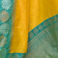 Rajwada Yellow Woven Design Soft Silk Saree With Unstitched Blouse For Women