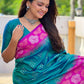 Rajwada Teal Woven Design Soft Silk Saree With Unstitched Blouse For Women