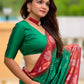 Rajwada Green Woven Design Soft Silk Saree With Unstitched Blouse For Women