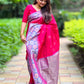 Rajwada Pink Woven Design Soft Silk Saree With Unstitched Blouse For Women
