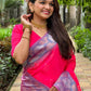 Rajwada Pink Woven Design Soft Silk Saree With Unstitched Blouse For Women