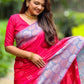 Rajwada Pink Woven Design Soft Silk Saree With Unstitched Blouse For Women