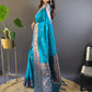 Rajwada Sea Green Woven Design Soft Silk Saree With Unstitched Blouse For Women