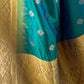 Rajwada Teal Woven Design Soft Silk Saree With Unstitched Blouse For Women