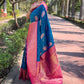 Rajwada Blue Woven Design Soft Silk Saree With Unstitched Blouse For Women