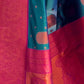 Rajwada Teal Woven Design Soft Silk Saree With Unstitched Blouse For Women