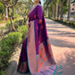 Rajwada Purple Woven Design Soft Silk Saree With Unstitched Blouse For Women