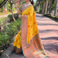 Rajwada Yellow Woven Design Soft Silk Saree With Unstitched Blouse For Women