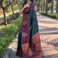 Rajwada Green Woven Design Soft Silk Saree With Unstitched Blouse For Women