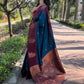 Rajwada Blue Woven Design Soft Silk Saree With Unstitched Blouse For Women