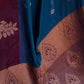 Rajwada Blue Woven Design Soft Silk Saree With Unstitched Blouse For Women