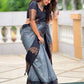 Rajwada Grey Woven Design Soft Silk Saree With Unstitched Blouse For Women