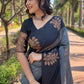 Rajwada Grey Woven Design Soft Silk Saree With Unstitched Blouse For Women