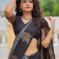 Rajwada Grey Woven Design Soft Silk Saree With Unstitched Blouse For Women