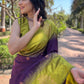 Rajwada Olive Woven Design Soft Silk Saree With Unstitched Blouse For Women