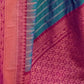 Rajwada Teal Woven Design Soft Silk Saree With Unstitched Blouse For Women