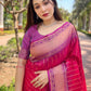 Rajwada Pink Woven Design Soft Silk Saree With Unstitched Blouse For Women
