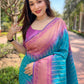 Rajwada Blue Woven Design Soft Silk Saree With Unstitched Blouse For Women