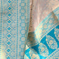Rajwada Beige Woven Design Tissue Silk Saree With Unstitched Blouse For Women