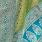 Rajwada Olive Woven Design Tissue Silk Saree With Unstitched Blouse For Women