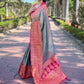 Rajwada Grey Woven Design Tissue Silk Saree With Unstitched Blouse For Women