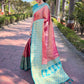 Rajwada Pink Woven Design Tissue Silk Saree With Unstitched Blouse For Women