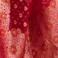 Rajwada Red Woven Design Organza Saree With Unstitched Blouse For Women