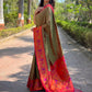 Rajwada Olive Woven Design Silk Blend Saree With Unstitched Blouse For Women