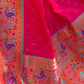 Rajwada Pink Woven Design Silk Blend Saree With Unstitched Blouse For Women
