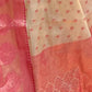 Rajwada Beige Woven Design Tissue Silk Saree With Unstitched Blouse For Women