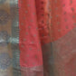 Rajwada Peach Woven Design Tissue Silk Saree With Unstitched Blouse For Women